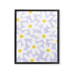 Floral Daisy Time Pattern in Lavender Pastel Purple Framed Canvas Print Gallery Image 8