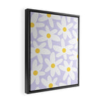 Floral Daisy Time Pattern in Lavender Pastel Purple Framed Canvas Print Gallery Image 2