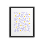 Floral Daisy Time Pattern in Lavender Pastel Purple Framed Art Print Gallery Image 6