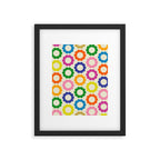 Flower Dots Cute Colorful Retro Contemporary Floral Pattern Framed Art Print Gallery Image 6