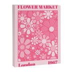 Flower Market London 1967 Pink Retro Floral 60s Plastic Look Canvas Print Gallery Image 6