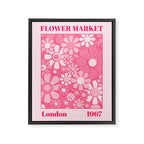 Flower Market London 1967 Pink Retro Floral 60s Plastic Look Framed Canvas Print Gallery Image 6