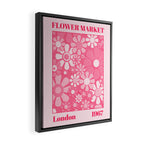 Flower Market London 1967 Pink Retro Floral 60s Plastic Look Framed Canvas Print Gallery Image 2
