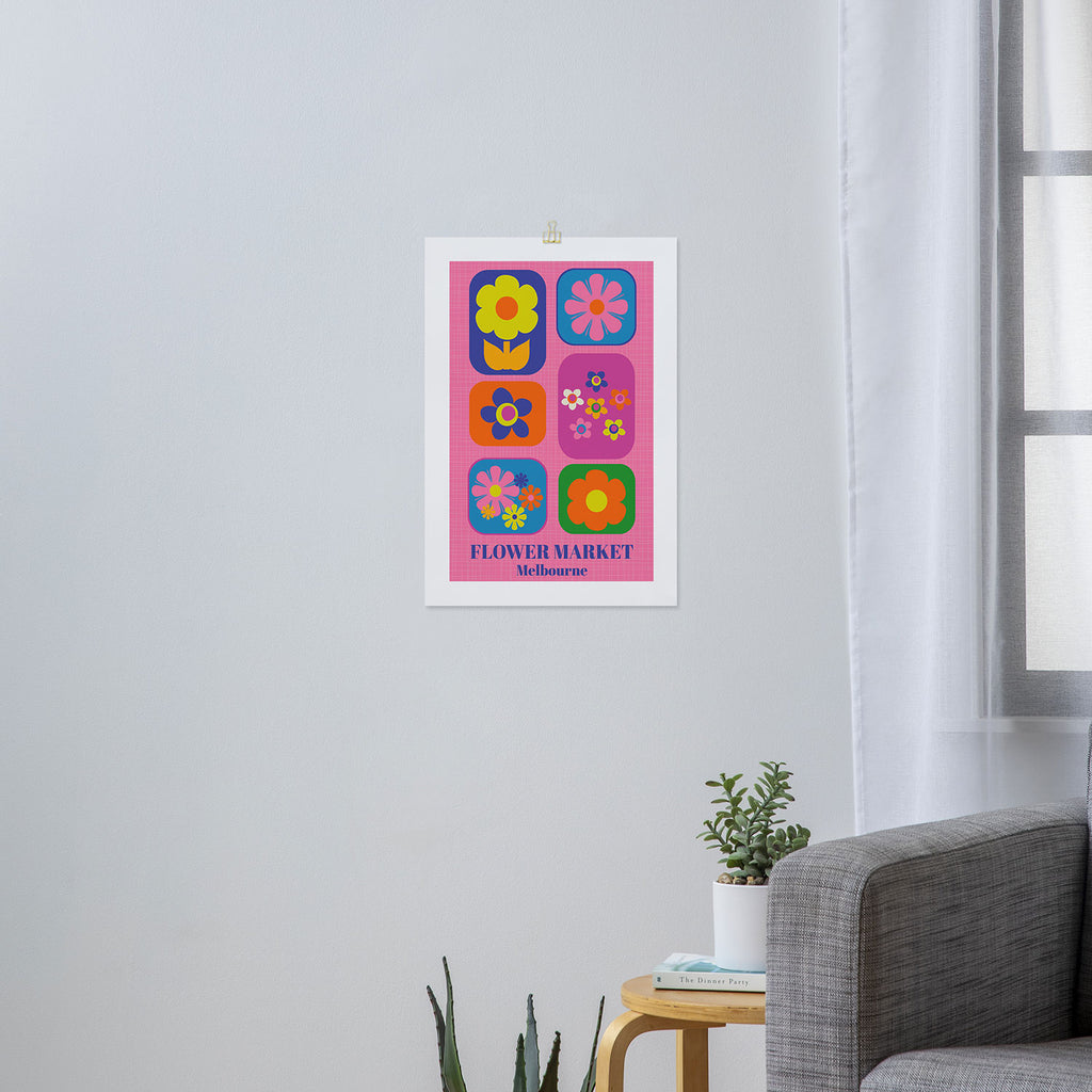 Flower Market Melbourne Cute Retro Floral Art Print Gallery Image 3