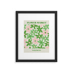 Flower Market Valencia Cute Retro Modern Floral Lime Green and Light Pink Framed Art Print Gallery Image 6