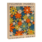 Flower Market Valencia Spain Retro Minimal Floral Blue Orange Mustard Canvas Print Gallery Image 6