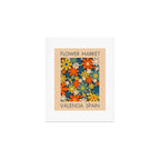 Flower Market Valencia Spain Retro Minimal Floral Blue Orange Mustard Art Print Gallery Image 1