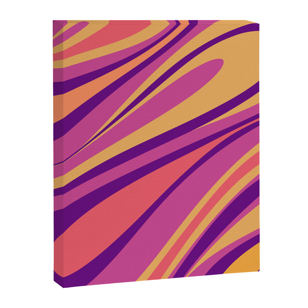 Fluid Vibes Retro Aesthetic Swirl Abstract Mustard Magenta Purple Orange Canvas Print Gallery Image 8