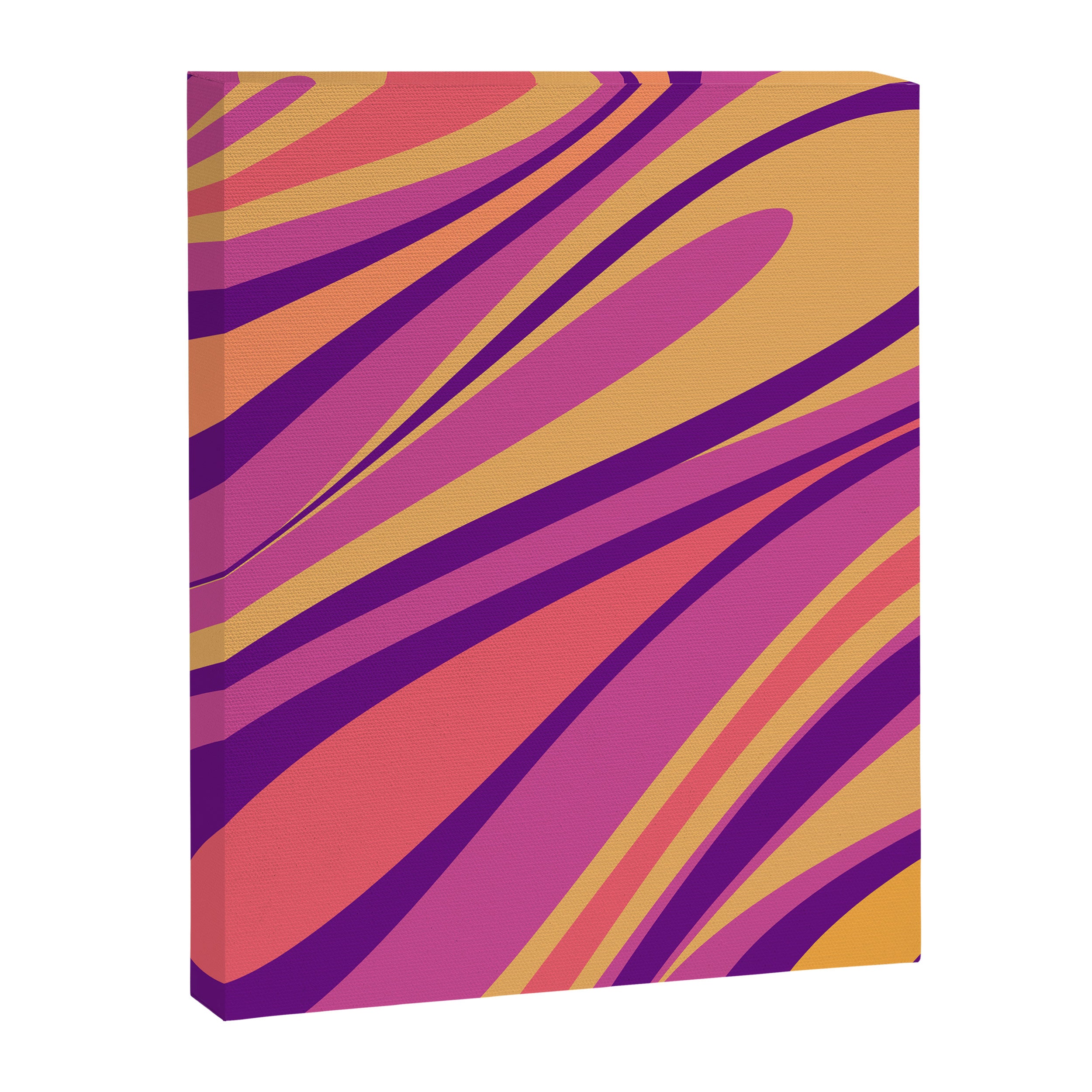 Fluid Vibes Retro Aesthetic Swirl Abstract Mustard Magenta Purple Orange Canvas Print Gallery Image 8