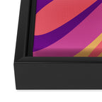 Fluid Vibes Retro Aesthetic Swirl Abstract Mustard Magenta Purple Orange Framed Canvas Print Gallery Image 3