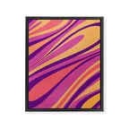 Fluid Vibes Retro Aesthetic Swirl Abstract Mustard Magenta Purple Orange Framed Canvas Print Gallery Image 8