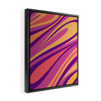 Fluid Vibes Retro Aesthetic Swirl Abstract Mustard Magenta Purple Orange Framed Canvas Print Gallery Image 2