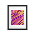 Fluid Vibes Retro Aesthetic Swirl Abstract Mustard Magenta Purple Orange Framed Art Print Gallery Image 6