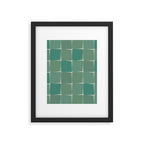 Flux Midcentury Modern Check Grid Pattern in Jade Green Framed Art Print Gallery Image 6