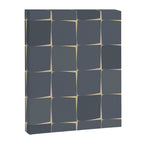 Flux Midcentury Modern Check Grid Pattern in Slate Blue Gray and Sand Beige Canvas Print Gallery Image 8