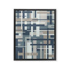 Frank - Mid Century Modern Geometric Pattern in Neutral Blue Gray Framed Canvas Print Gallery Image 8