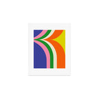 Fun Bold Colorful Retro Curves Abstract Art Print Gallery Image 1