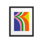 Fun Bold Colorful Retro Curves Abstract Framed Art Print Gallery Image 6