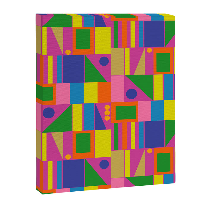 Fun Colorful Mid Century Modern Modtastic Abstract Geometric Pattern Canvas Print Gallery Image 1