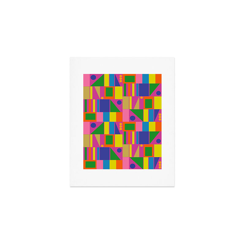 Fun Colorful Mid Century Modern Modtastic Abstract Geometric Pattern Art Print Gallery Image 1