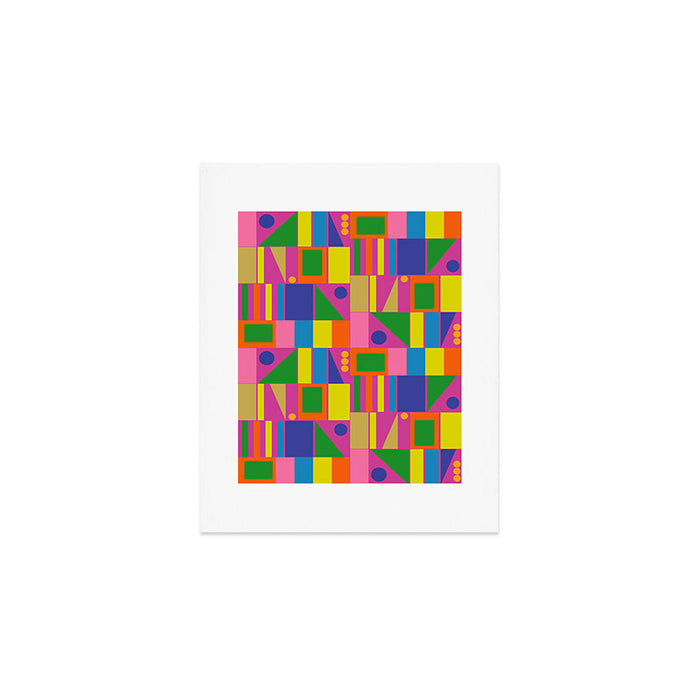 Fun Colorful Mid Century Modern Modtastic Abstract Geometric Pattern Art Print Gallery Image 1