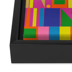 Fun Colorful Mid Century Modern Modtastic Abstract Geometric Pattern Framed Canvas Print Gallery Image 3