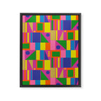 Fun Colorful Mid Century Modern Modtastic Abstract Geometric Pattern Framed Canvas Print Gallery Image 6