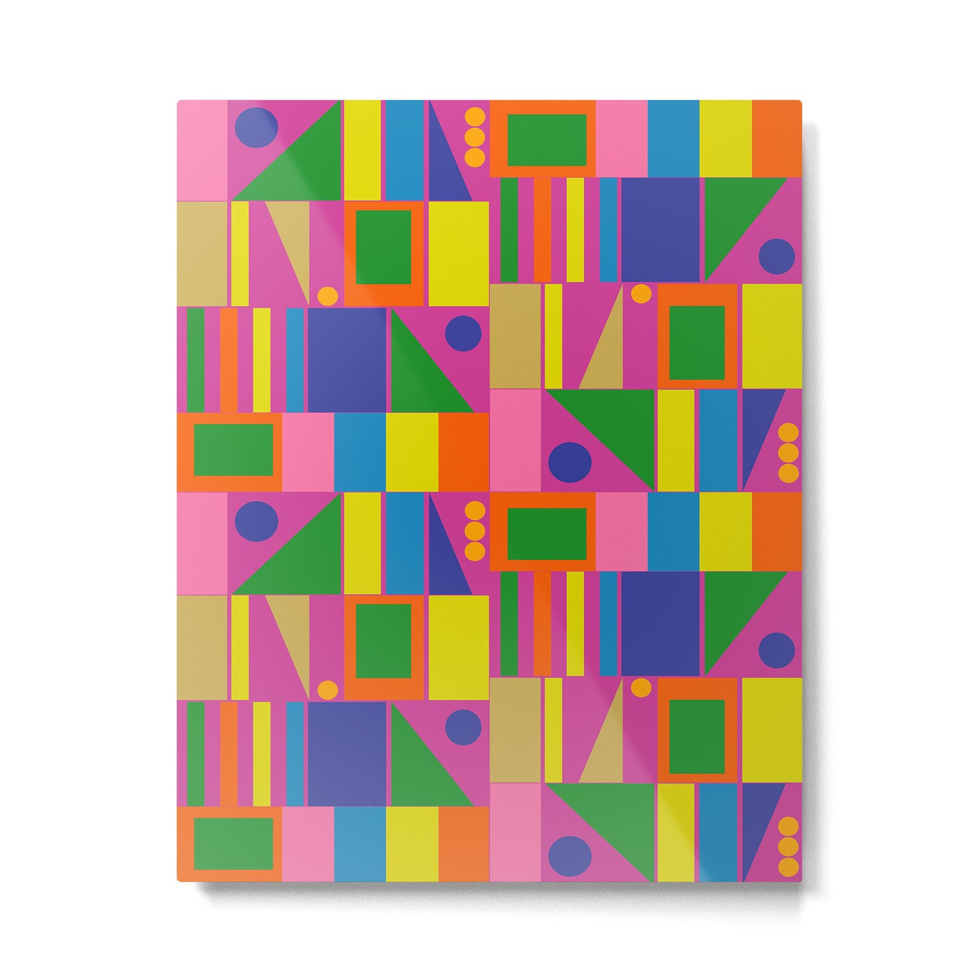 Fun Colorful Mid Century Modern Modtastic Abstract Geometric Pattern Metal Print Gallery Image 4