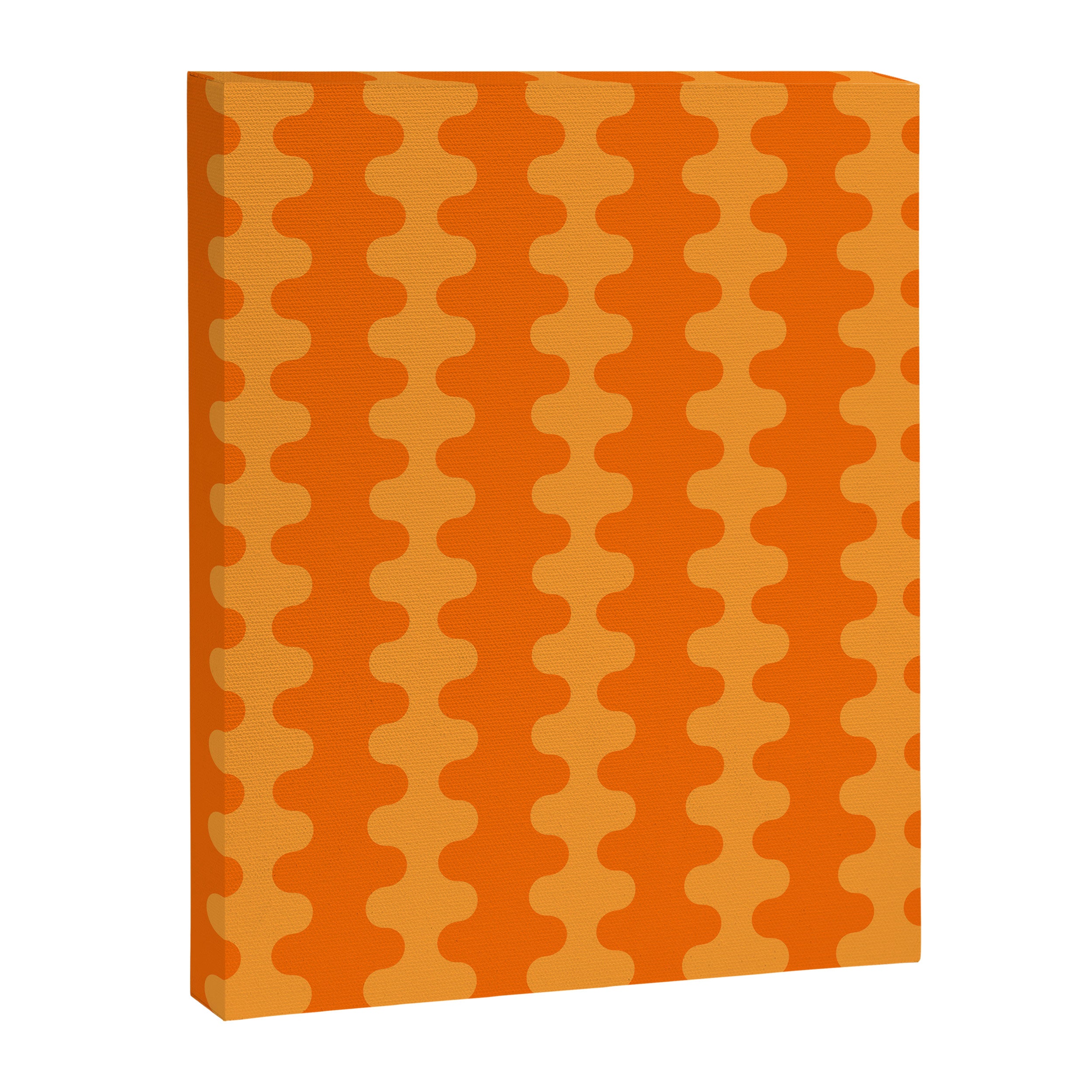 Fun Ogee A-Go-Go Pop Stripes Retro Contemporary Vertical Pattern in Double Orange Canvas Print Gallery Image 8