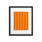 Fun Ogee A-Go-Go Pop Stripes Retro Contemporary Vertical Pattern in Double Orange Framed Art Print Gallery Image 6