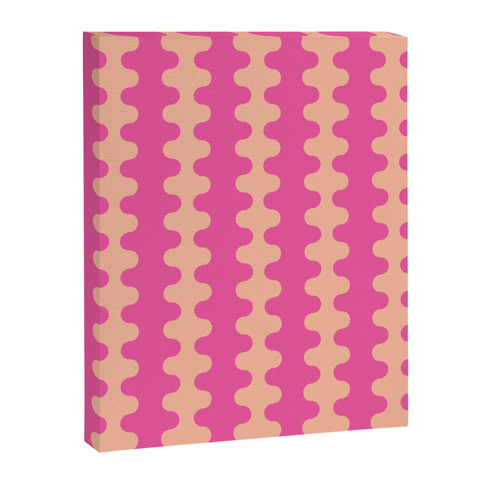 Fun Ogee A-Go-Go Pop Stripes Retro Contemporary Vertical Pattern in Pink Canvas Print Gallery Image 1