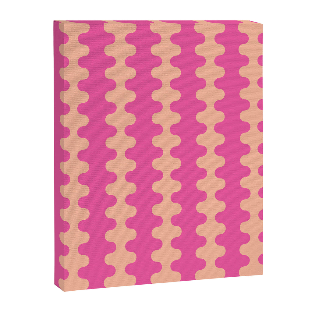 Fun Ogee A-Go-Go Pop Stripes Retro Contemporary Vertical Pattern in Pink Canvas Print Gallery Image 8