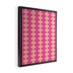 Fun Ogee A-Go-Go Pop Stripes Retro Contemporary Vertical Pattern in Pink Framed Canvas Print Gallery Image 2