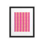 Fun Ogee A-Go-Go Pop Stripes Retro Contemporary Vertical Pattern in Pink Framed Art Print Gallery Image 6