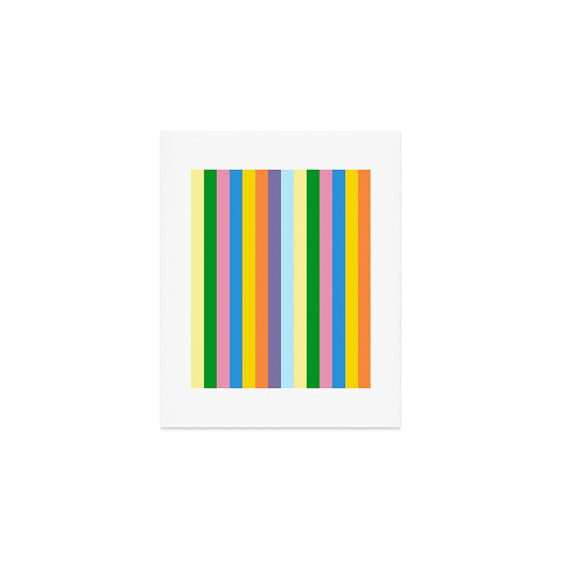 Fun Stripes Colorful Vertical Pattern Art Print Gallery Image 1
