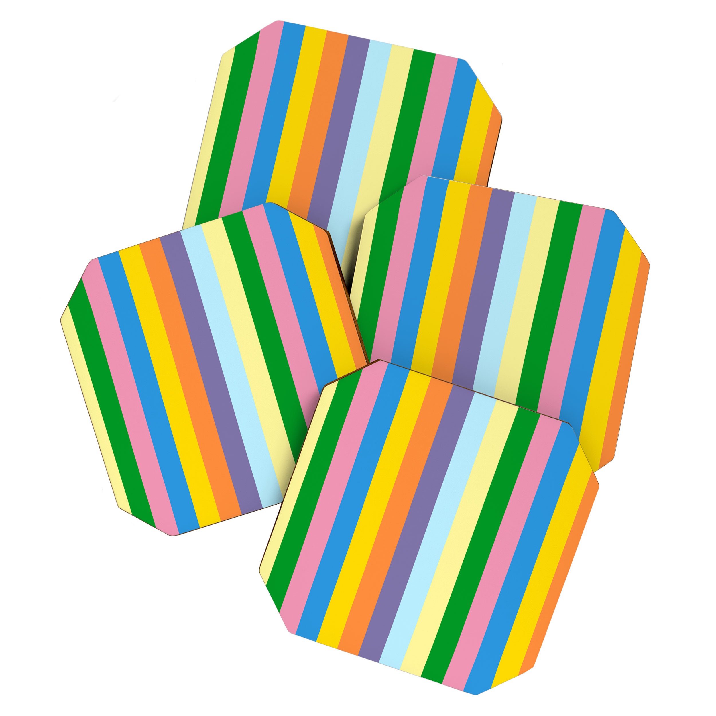Fun Stripes Colorful Vertical Pattern Coaster Gallery Image 1