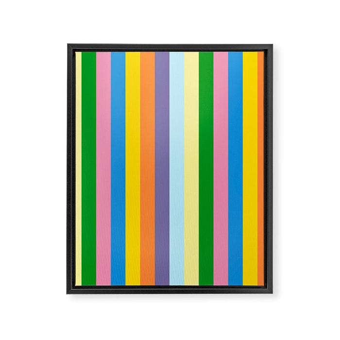 Fun Stripes Colorful Vertical Pattern Framed Canvas Print Gallery Image 1