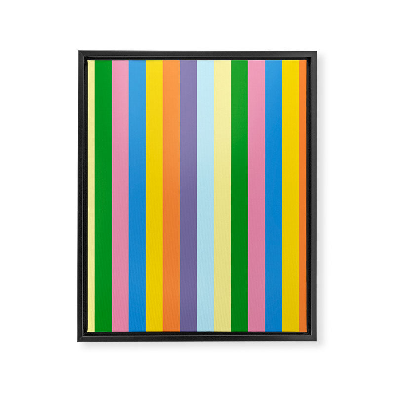 Fun Stripes Colorful Vertical Pattern Framed Canvas Print Gallery Image 6