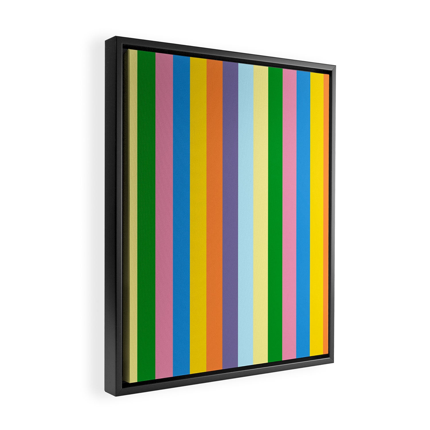 Fun Stripes Colorful Vertical Pattern Framed Canvas Print Gallery Image 2