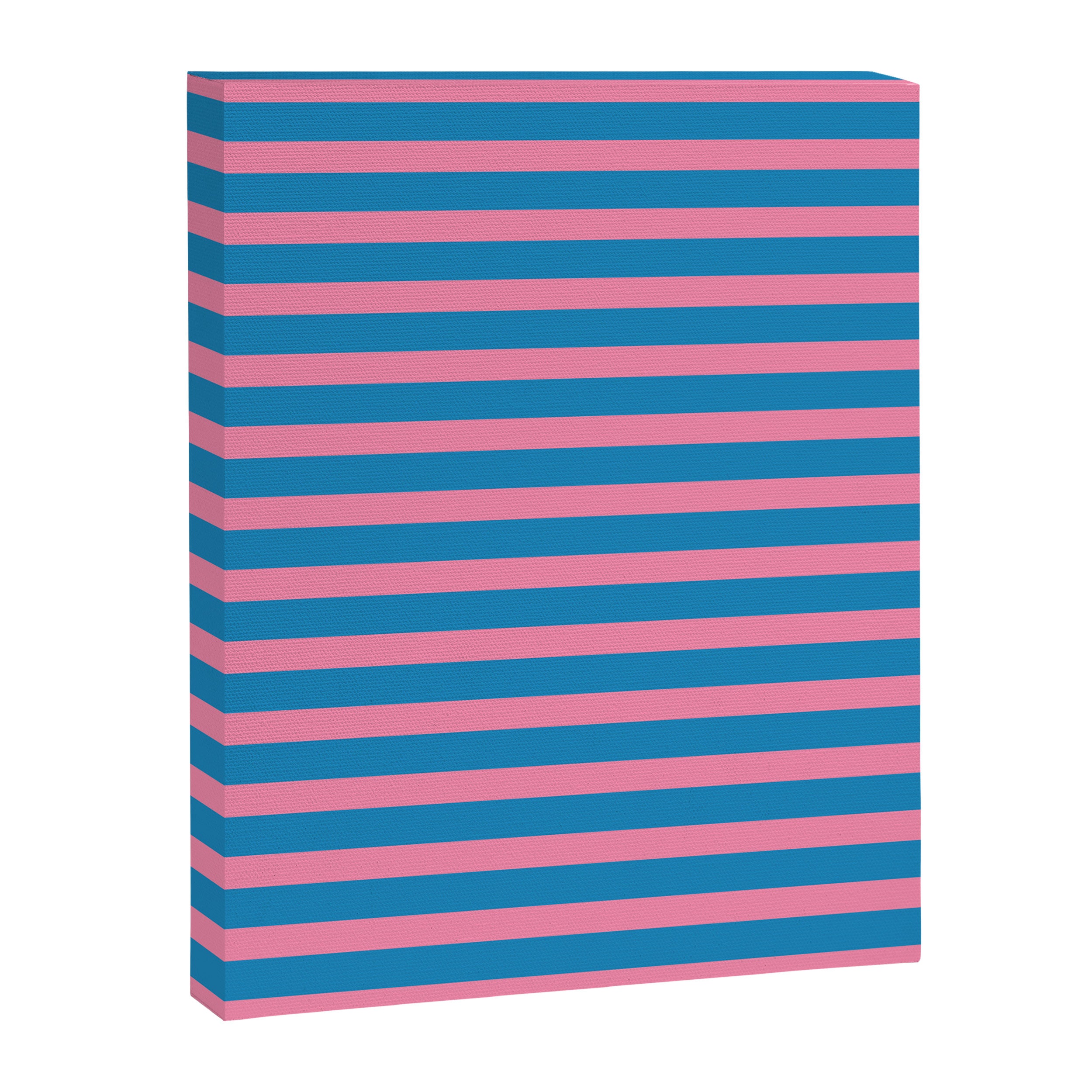 Fun Stripes Pink and Blue Narrow Retro Contemporary Stripe Pattern Canvas Print Gallery Image 8