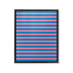 Fun Stripes Pink and Blue Narrow Retro Contemporary Stripe Pattern Framed Canvas Print Gallery Image 8