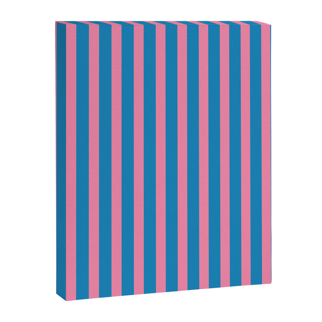 Fun Stripes Pink and Blue Narrow Vertical Retro Contemporary Stripe Pattern Canvas Print Gallery Image 8