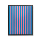 Fun Stripes Pink and Blue Narrow Vertical Retro Contemporary Stripe Pattern Framed Canvas Print Gallery Image 8