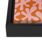 Funky Abstract Amoeba Dance Pattern Blush Pink and Orange Framed Canvas Print Gallery Image 3