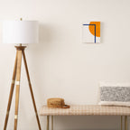 Fusion Abstract Modern Geometric Minimalist Pattern in White, Navy Blue, and Orange Yellow Marigold Canvas Print Gallery Image 2
