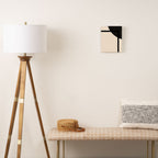 Fusion - Minimalist Geometric in Black and Almond Cream Canvas Print Gallery Image 2