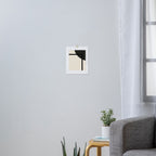Fusion - Minimalist Geometric in Black and Almond Cream Art Print Gallery Image 3