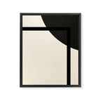 Fusion - Minimalist Geometric in Black and Almond Cream Framed Canvas Print Gallery Image 8