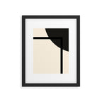 Fusion - Minimalist Geometric in Black and Almond Cream Framed Art Print Gallery Image 6