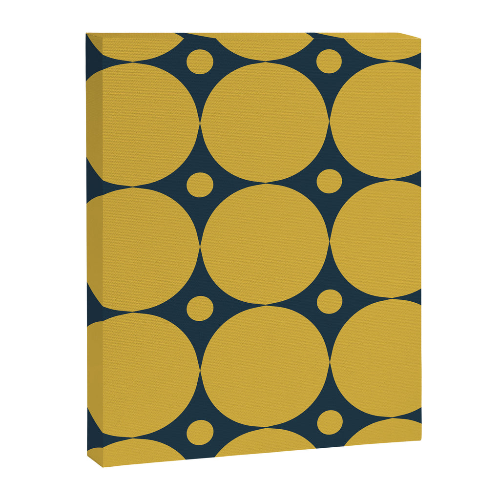 Futura Mid-century Modern Minimalist Abstract Pattern in Mustard Yellow and Navy Blue Canvas Print Gallery Image 8